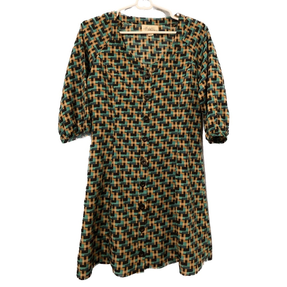 Forever 21 70s retro button up dress